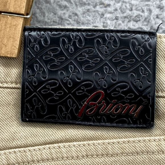 NWOT Brioni Pants Adult 8 Beige Italian Denim Jeans Cotton Stretch Casual Womens - Picture 12 of 13